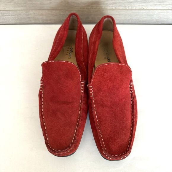 Bacco Bucci Studio Red Suede Driving Moccasin Loafer Men’s 10.5 Casual Designer - Picture 1 of 10